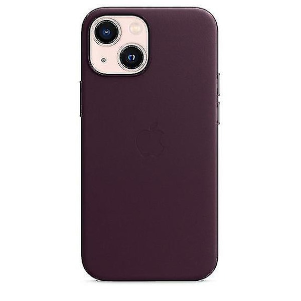 Læder Telefon Cover Til Iphone 13 Mini Læder Cover Med Magsafe Dark Cherry