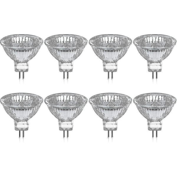 Pakke med 8 halogenlamper Gu5.3 Mr16 35w 12v Dæmpbar - varm hvid 2800k, 400 lumen, dæksel Jz [DB]