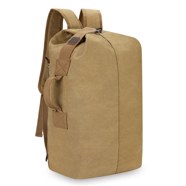 45L Canvas Reseryggsäck, Vandringsryggsäck, Casual Utomhusryggsäck, Bokväska, Skolryggsäck, Fiskeryggsäckar Khaki
