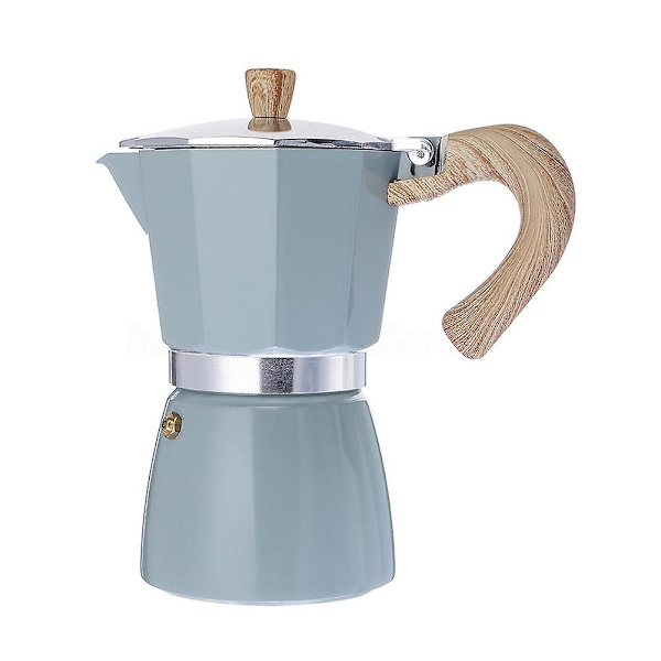 Aluminium Espresso Kaffeemaskine Percolator Komfurtop Gryde Kande i Italiensk Stil Lake Green 300ML