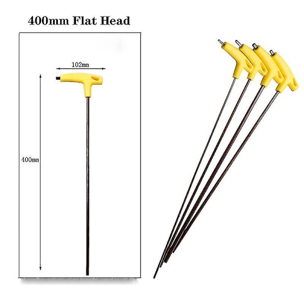 Erittäin pitkävartinen T-kahvainen kuusiokoloavain 400 mm litteä-/pallopää kuusiokoloruuvimeisseli kaksipäinen Allen-avain H5 short Flat Head