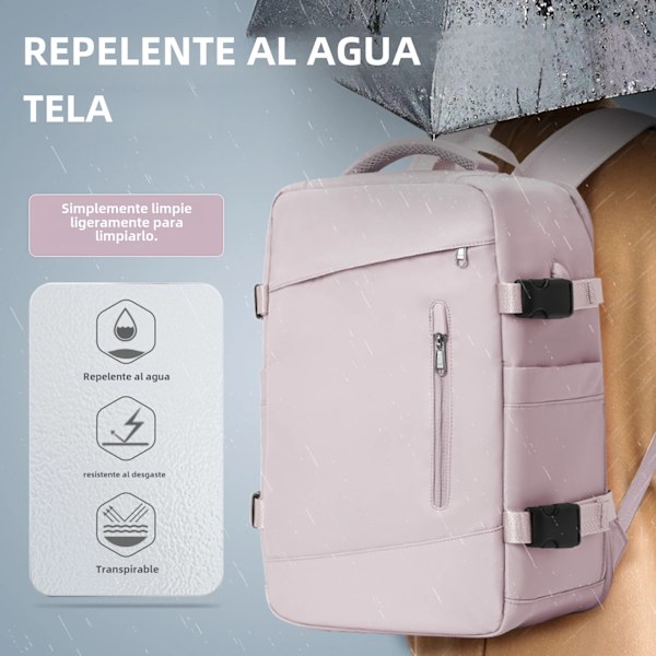 Reseryggsäck för kvinnor och män, 20-35 liters kapacitet, nylonmaterial, fashionabel stil, handbagage-ryggsäck för flygplan, kompatibel Green