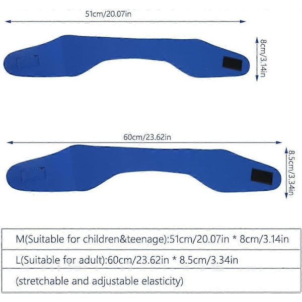 Svømmeørebånd Justerbart Hodebånd Elastisk Neopren Hodebånd (M-Blå) L