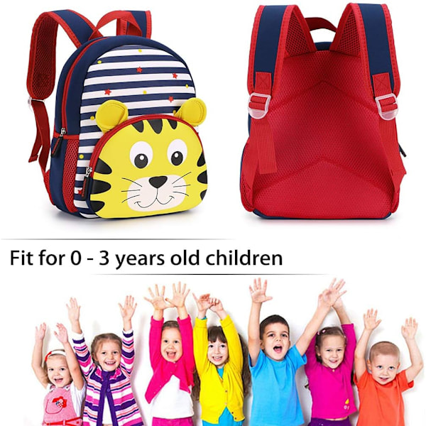 Nursery Kids Backpacks Toddle Children School Bag Zoo Lunch Bag 3D Cute Animal Cartoon Preschool Rucksack (Stripe Tiger)