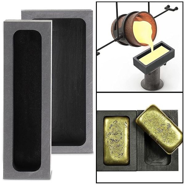 2 stk 1 kg 665 g Grafit Støpeform Beholder Metallstøping Form Grafit Beholder Mold For Gull Me