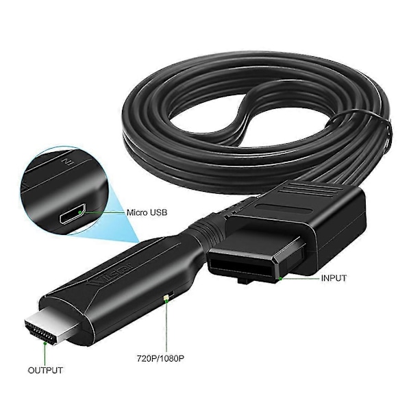 WIISTAR HD N64 Till HDMI-kompatibel Konverter HD-länkkabel För N64/GameCube/SNES Plug and Play 1080P HDMI-kompatibel Konverter gx20241207688