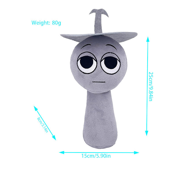 Sprunki plysjleker, Sprunki spill plysjleker, for voksne, barn, dukker, beste gaver Grå hatt Gray hat