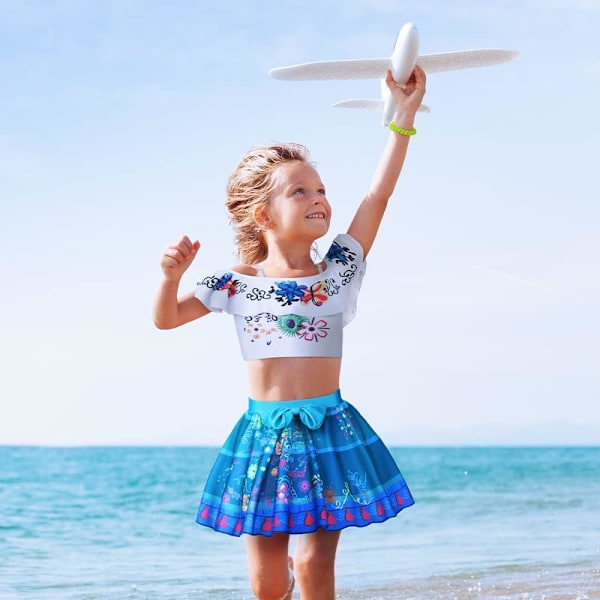 Isabella Badedragt, Børne Tegneserie Bikini Badedragt Prinsesse Badedragt, Off Shoulder Ruffle Badedragt Piger Pool Strand Ferie Vandsports Surfing Mirabel Swimwear 6-7  Years