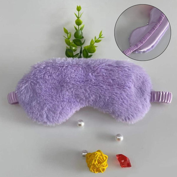 4 st Plysch Ögonmask Mjuk Fluffig Plysch Ögonmask Sovmask Justerbar för Barn Vuxna Kvinnor