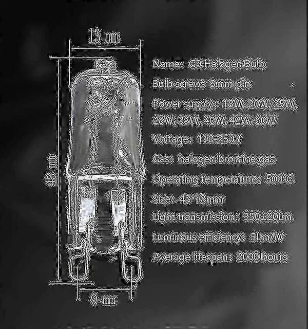 G9 Halogenlampor 20W Dimbar Transparent 20st