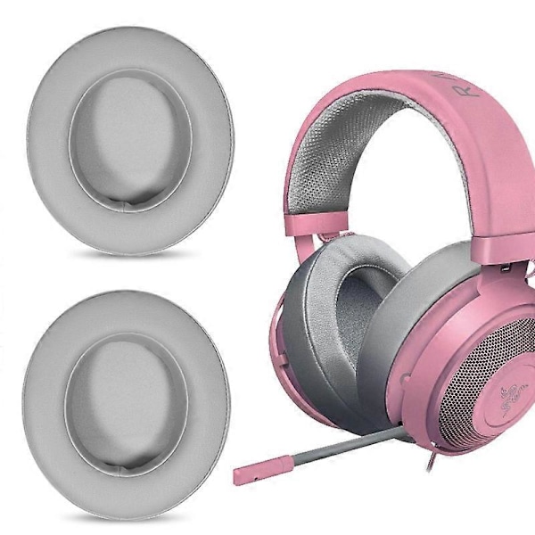Øreputer og hodebånd erstatningsputer for Razer Nari Ultimate 7.1 Gaming Headset gray protein leather