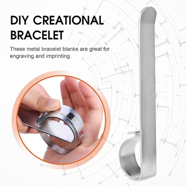 Armbandsböjningsset, 10 st rostfria armbandämnen DIY armbandämne manschett, metallgravering