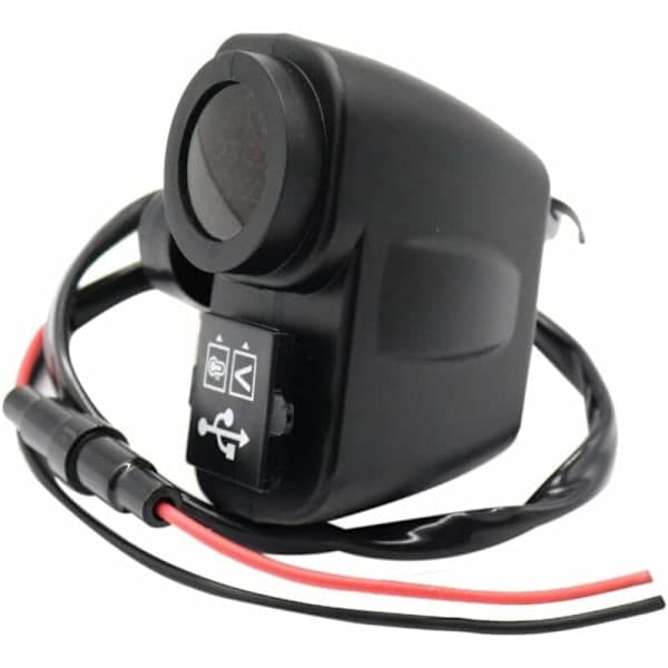 12V 5V MC USB-lader for 2.1A 12V MC-lader med LED-voltmeterdisplay Termometer
