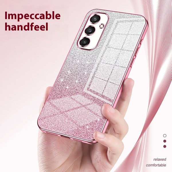 SKALO Samsung S25 Sähköpinnoitettu Glitter-kuori - Pinkki Pinkki