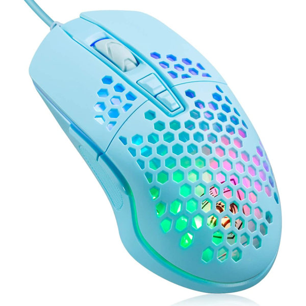 Letvægts Kablet Gaming Mus Blue
