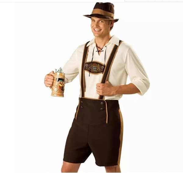 Tysk bayersk Oktoberfest kostumesæt til mænd S