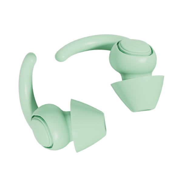 Ørepropper for Søvn, 2 Par (S+L), Støyreduserende Ørepropper for Søvn, Gjenbrukbare Støyreduserende, Komfortable Ørepropper for Søvn, Støyreduksjon Light green
