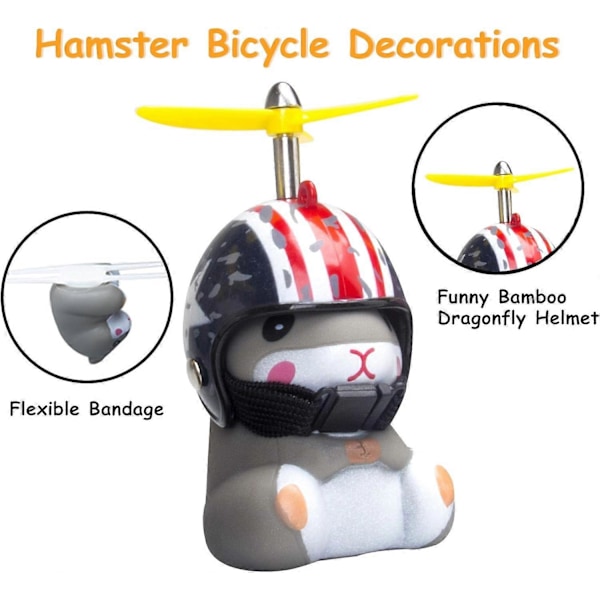 Cykelklocka med Ljus och Hjälm Söt djur Cykelhorn, Instrumentbräda Dekoration Leksak Motorcykel Cykelklockor Gummi Dekorationer British flag helmet mouse