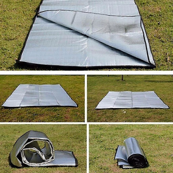 Aluminium Isoleringsmatta Skummatta Sovmatta För Camping Isoleringsmatta Vikbar Tältmatta Golvunderlag Termisk 2MX2M