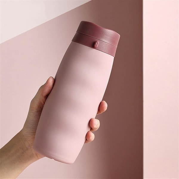 600 ml Silikonikuppi Kannettava Urheilupullo Matkakupillinen Ulkokäyttöön Taittuva Vesi-Kuppi Nuorille Urheilijoille Pink