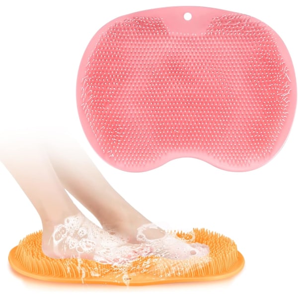 2 Pcs Foot Massager, Shower Foot Massager Cleaner Mat, Bath Feet & Toe Cleaner Massager Brush Pad