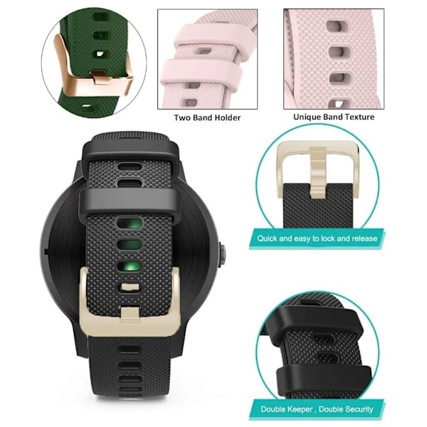 18mm 20mm Ranneke Garmin Venu Sq 2 Plus Vivoactive 4S -älykellolle, Venu 3S 2S Vivoactive 3 5 -vaihtoranneke Grey 18mm Width
