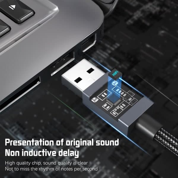 USB til 3,5 mm (hun) lydadapter Grå Grå