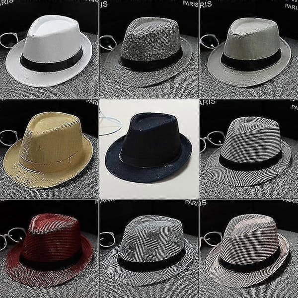 Herreternet Jazz Fedora Hat, Bowlerhat til sommer og efterår Grey