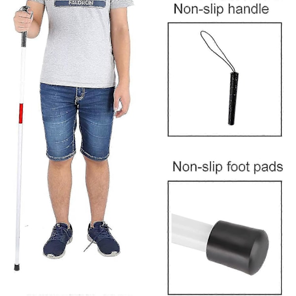 Blindkäpp, Vit Käpp, Gåkäpp för Blinda, Vikbar Blindkäpp