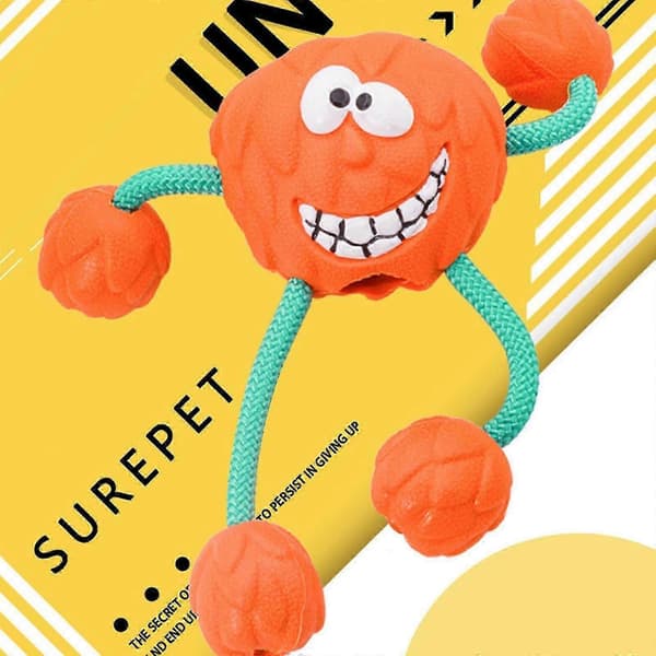 Pipande hundleksaker gummibollar rep tuggleksak med pipljud bitsäker boll, pipande hundleksaker, gummibollar med rep, bitsäker, pipljud inuti
