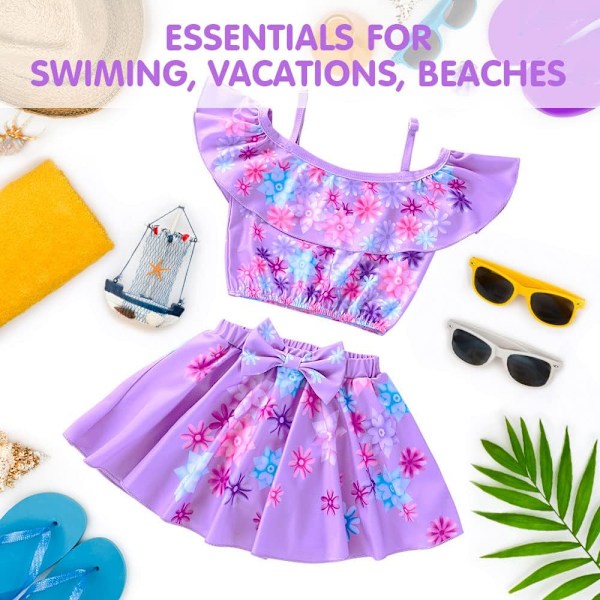 Isabella Badedrakt, Barn Tegneserie Bikini Badedrakt Prinsesse Badedrakt, Off Shoulder Ruffled Badedrakt Jenter Basseng Strand Ferie Vann Sport Surfing Isabella Swimwear 4-5  Years