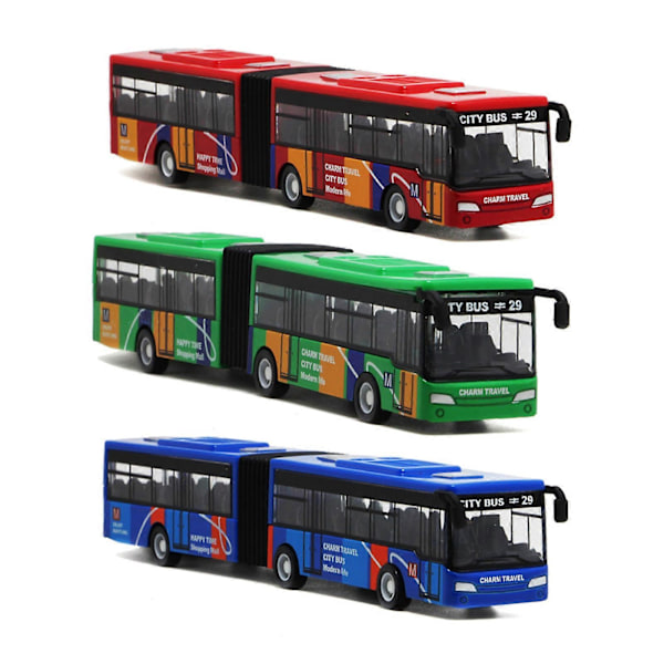 Simulerad bussmodellleksak för barn, förbättrar intelligensen, pressgjuten, drag-tillbaka-funktion Red