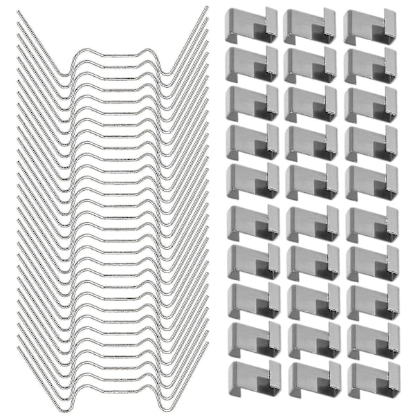 Kasvihuoneen lasikiinnikkeet Lasikiinnikkeet 304 Ruostumaton teräs Hopea Jousijohto Varaosat (100 kpl)