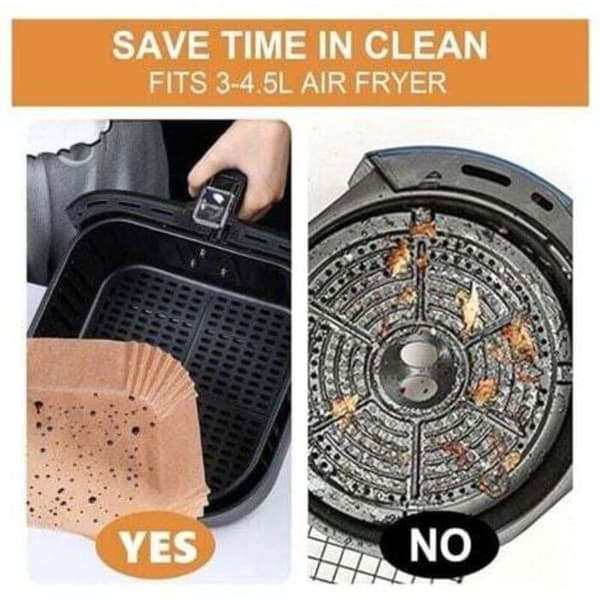 Air Fryer Bakplåtspapper, 100 stycken 16 cm Air Fryer Bakpappersfoder, Engångs Non-Stick Oljefritt Papper