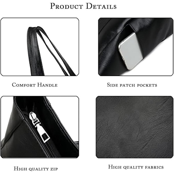 Dametasker, Damehåndtaske, Dame Crossbody Tasker, PU Læder, Dame Skuldertaske 01-marrón