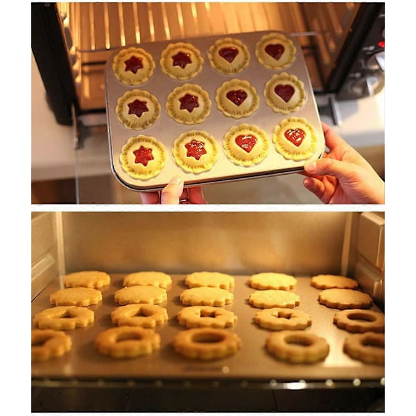 Grönsaksfruktsskärare Formar Set, 6-pack Linzer Kakformar Rostfritt Stål, Ihålig Sås Sylt Fylld Tårta Form Julverktyg Tårta DIY Mousse, D