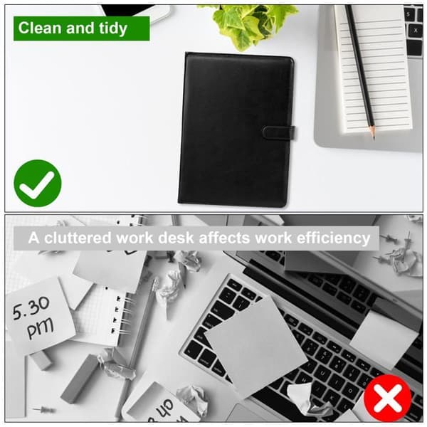 A4 Magnetisk PU Clipboard, Sort - 1, Sort, A4, Professionel Konference Pen- og Dokumentholder, Dokumentholder