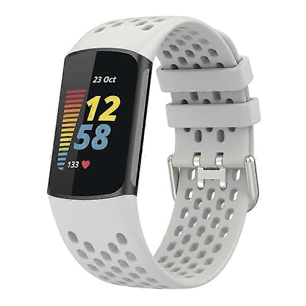 Blød Silikone Sports Udskiftningsurrem med Åndbare Huller til Fitbit Charge 6/5 Multicolor Style F