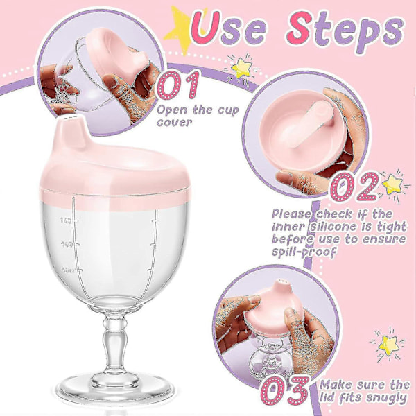 2 stk. Baby Vin Sippy Kopp Plastbeger Sølefri Vinglass Sippy Kopp Babybeger Baby Sippy Kopp Vinglass Drikkekrus Melkeflaske Med Lokk