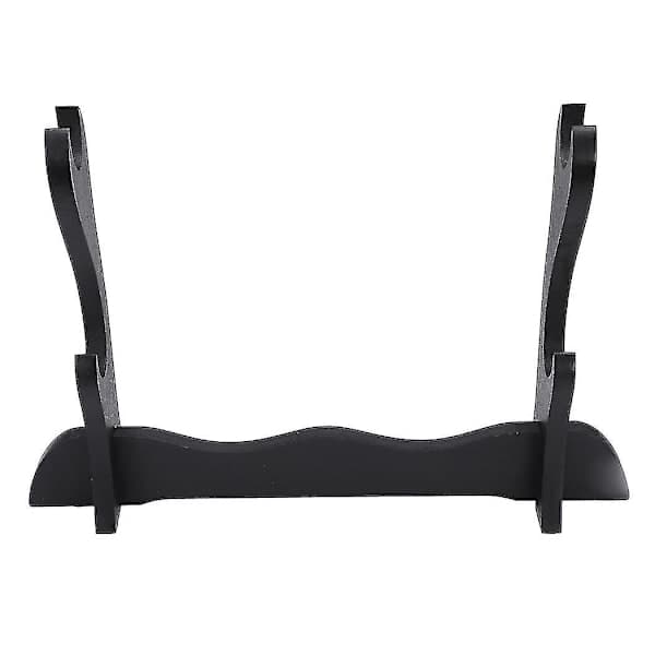 2-lags Samurai Sværd Katana Holder Stativ Beslag Rack Display Sort