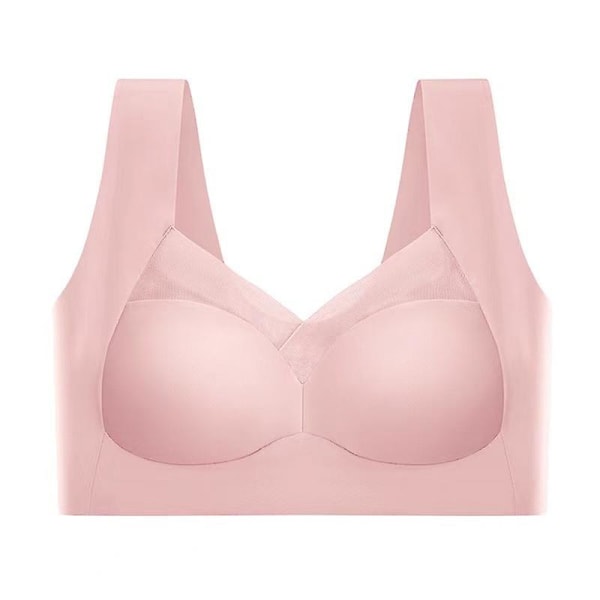 Saumaton Jääsiikkin Ohut Kaunis Selkä Kääritty Rinta Langaton Urheilu Bandeau Rintaliivi Pink L