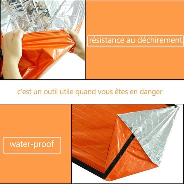 2 STK Gjenbrukbart Overlevelsespledd Sovepose for Utendørs Camping og Vanntett Overlevelses Bivy Bag