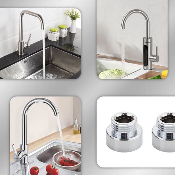 Kobberkranreduksjon-1, sølv, 3/4\" til 1/2\", adapter, dusjslange, rørleggerarbeid