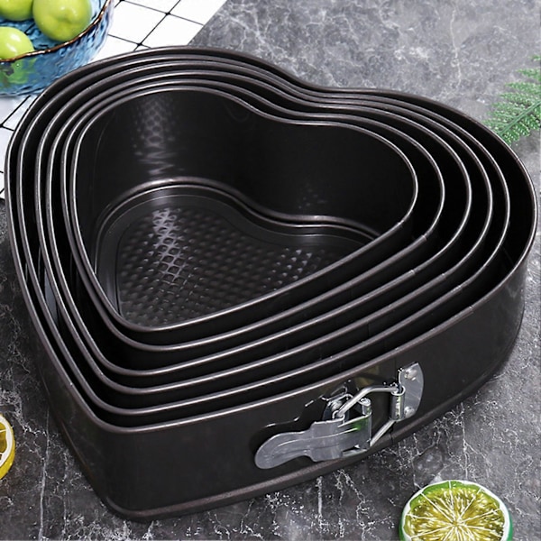 JiKaiX Hjerteformet Springform Madkvalitet BPA-fri Varmebestandig Genanvendelig Mikrobølgeovn Sikker Non-Stick Cheesecake Form 28cm