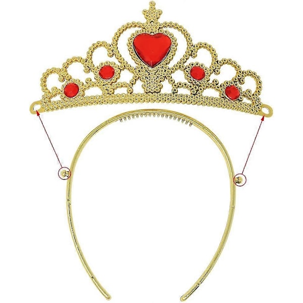 Prinsesse Udklædnings Tilbehør Gave Sæt til Belle Krone Scepter Halskæde Øreringe Handsker, Gul, 5 Dele