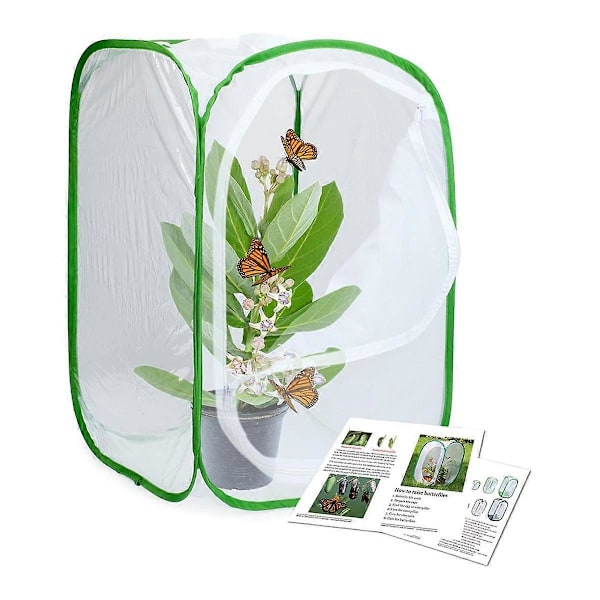 2-pak Insekt- og sommerfuglehabitatbur Terrarium Pop-Up Sommerfugleindhegning (2 X 15,7 X 15,7 X 23,6 tommer)
