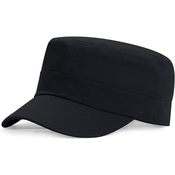 Unisex Klassisk Army Cap Flat Top Plain Hat, Justerbar Fashionable Military Sport Caps, Cadet Cap, Åndbar Udendørs Hatte