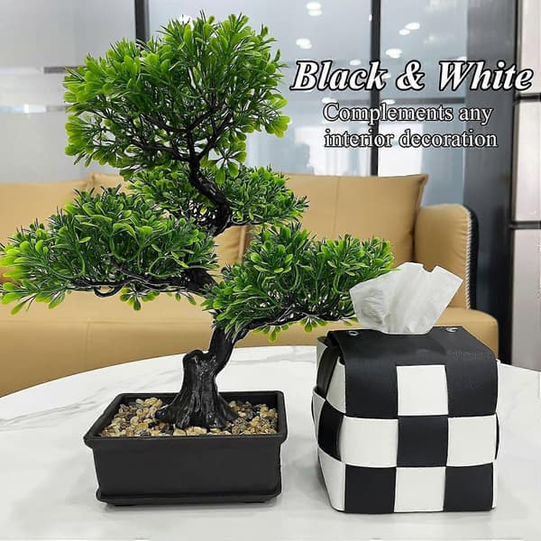 1 stk. Tissue Box Holder, Cube Tissue Box Covers, PU Leather Square Tissue Holder, Moderne Serviettpapirdispenser
