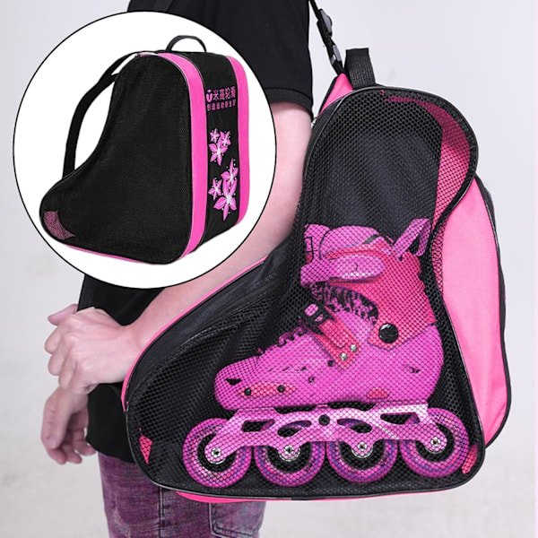 Skateväska, Unisex Andningsbar Bärväska, Justerbar Axelrem, Förvaringsväska, Skatetillbehör, Rosa