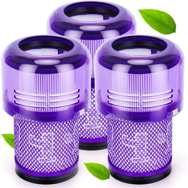 3-delt filtersæt til Dyson V12, vaskbart HEPA-filter kompatibelt med Dyson Detect Slim Absolute Extra/Total Clean/Fluffy